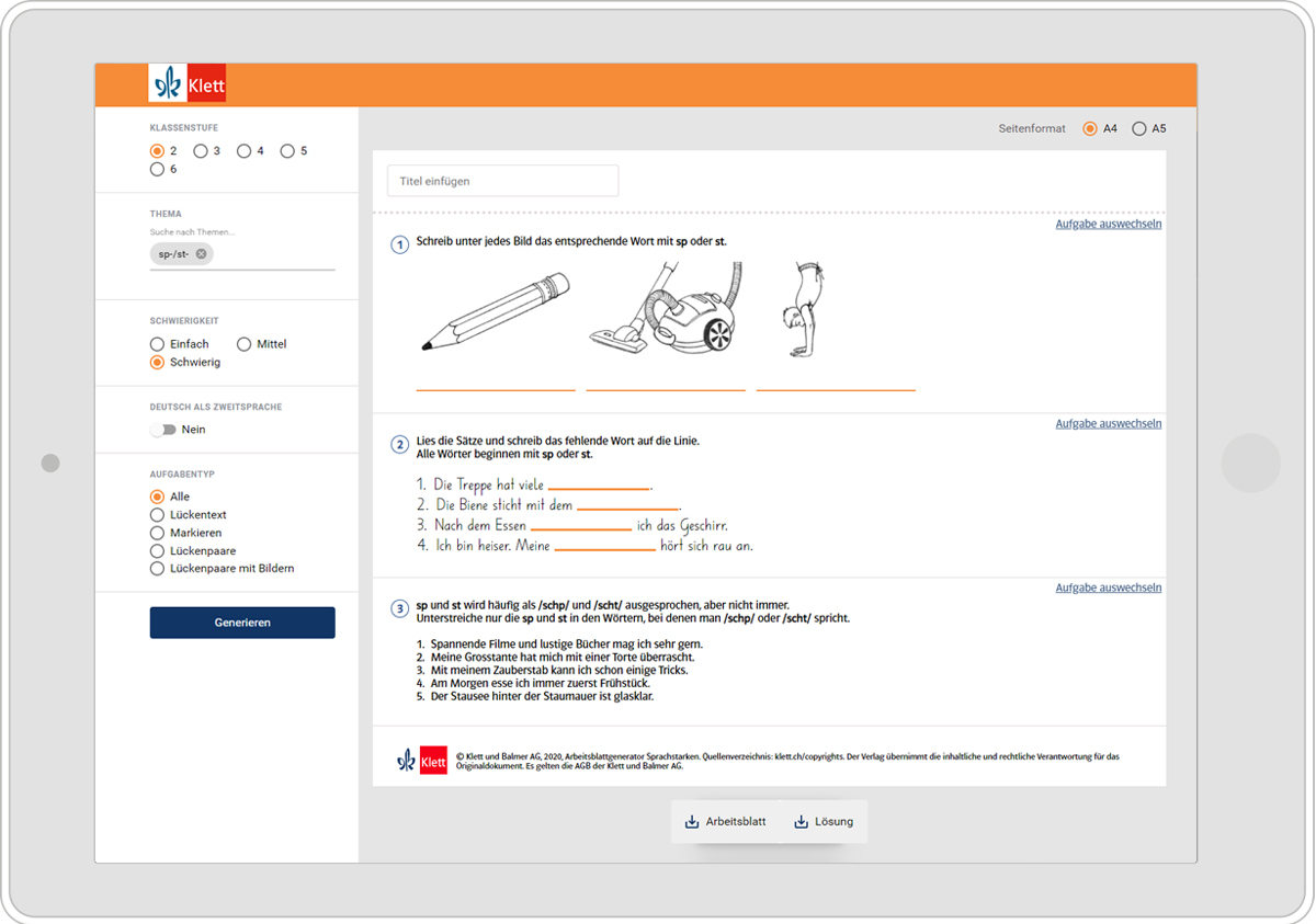 Eingabemaske Arbeitsplatzgenerator
