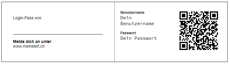 Einzelner Login Pass mit QR Code