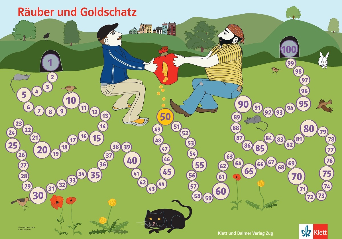Schweizer Zahlenbuch Goldschatz Spiel 100er klett und balmer